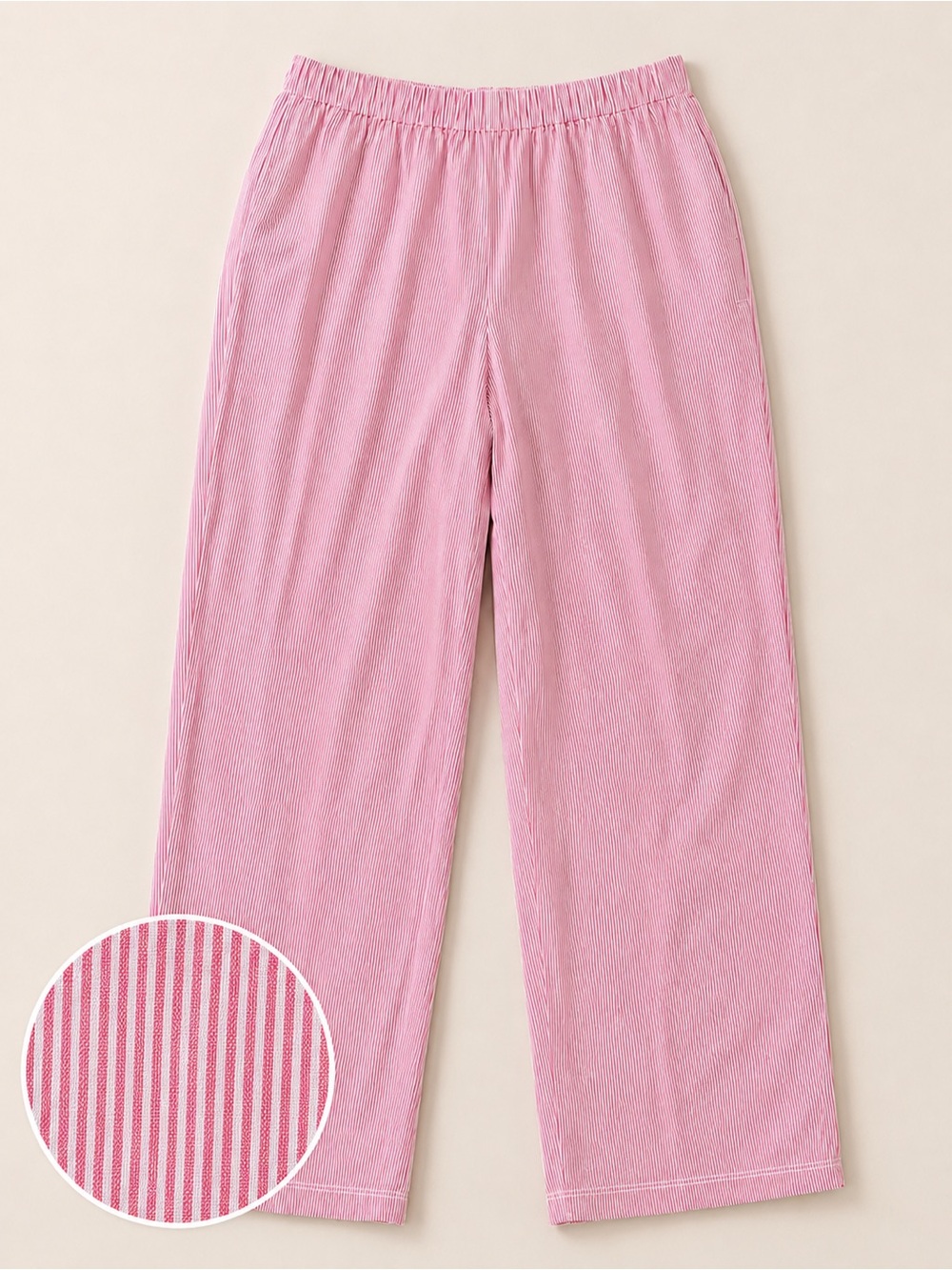 Harlow Red White Striped Cotton Wide Leg Pull On Women’s Pants XL